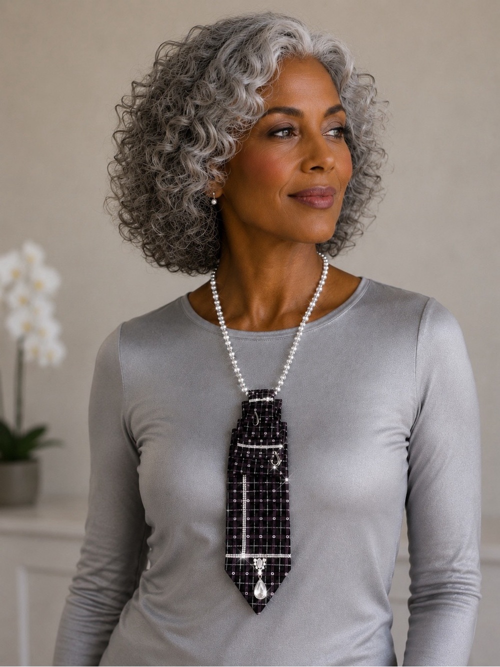 Sparkle and Rhinestone Tie Necklace